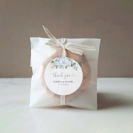  Romantic Light Blue Floral Wedding  ラウンドシール