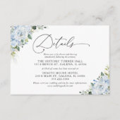 Romantic Light Blue Floral Wedding Details Card エンクロージャーカード (正面)