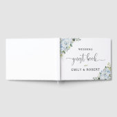 Romantic Light Blue Floral Wedding Guest Book ゲストブック (全面)