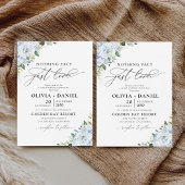 Romantic Light Blue Floral Wedding Invitation 招待状