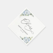Romantic Light Blue Floral Wedding Napkins スタンダードカクテルナプキン (角)