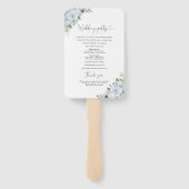 Romantic Light Blue Floral Wedding Program  ハンドファン (裏面)