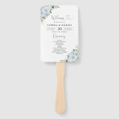 Romantic Light Blue Floral Wedding Program  ハンドファン (正面)