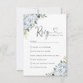 Romantic Light Blue Floral Wedding RSVP Card (正面)