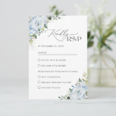 Romantic Light Blue Floral Wedding RSVP Card (スタンド正面)