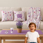 Romantic lila pink Pastel Botanical Spring Meadow カフェラテマグ