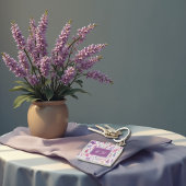 Romantic lila pink Pastel Botanical Spring Meadow キーホルダー