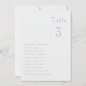 Romantic lilac floral Wedding Table Seating Card 招待状 (正面)