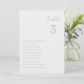 Romantic lilac floral Wedding Table Seating Card 招待状 (スタンド正面)