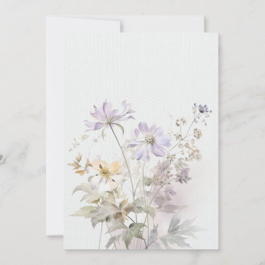 Romantic lilac floral Wedding Table Seating Card 招待状 (裏面)