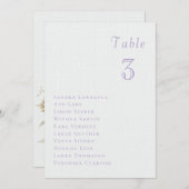Romantic lilac floral Wedding Table Seating Card 招待状 (正面/裏面)
