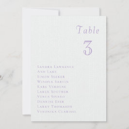 Romantic lilac floral Wedding Table Seating Card 招待状
