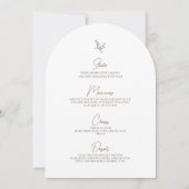 Romantic Line Art Couple Holding Hands Flower Menu 招待状 (裏面)