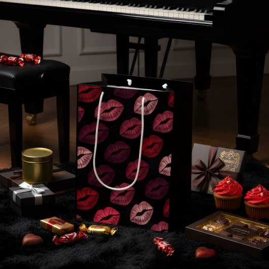 Romantic Lip Print Gift Bag ミディアムペーパーバッグ