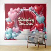 Romantic Love Balloon Arch Banner Backdrop タペストリー (インサイチュ(横))