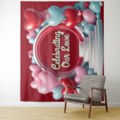 Romantic Love Balloon Arch Banner Backdrop タペストリー (インサイチュ)