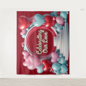 Romantic Love Balloon Arch Banner Backdrop タペストリー (正面)