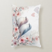 Romantic Love Birds Cherry Blossom Branch アクセントクッション (正面(垂直))