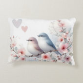 Romantic Love Birds Cherry Blossom Branch アクセントクッション (裏面)