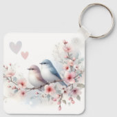 Romantic Love Birds Cherry Blossom Branch キーホルダー (裏面)