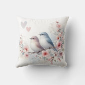 Romantic Love Birds Cherry Blossom Branch クッション (裏面)
