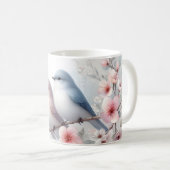 Romantic Love Birds Cherry Blossom Branch コーヒーマグカップ (正面右)