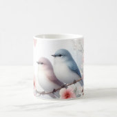 Romantic Love Birds Cherry Blossom Branch コーヒーマグカップ (中央)