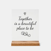 Romantic Love Calligraphy Togetherness Wedding アクリルサイン (正面)