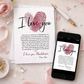 Romantic Love Card パーソナライズされた with thumbprint ❤️ 招待状