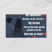 Romantic Love Card for Sweetheart | Cute Couple Lo 名刺 (裏面)