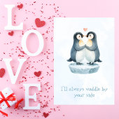 Romantic Love Cute Penguin Valentine’s Day Card シーズンカード