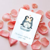 Romantic Love Cute Penguin Valentine’s Day Card シーズンカード