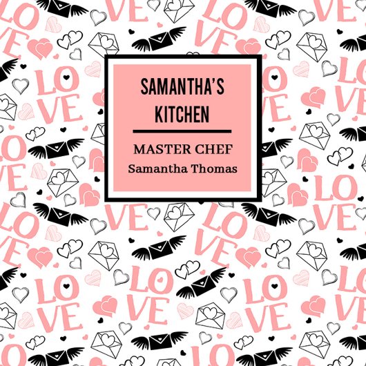 Romantic Love Gift Pink Black Heart Sketch Apron エプロン