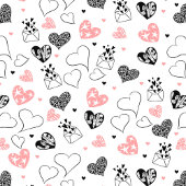 Romantic Love Gift Pink Black Heart Table Runner ロングテーブルランナー