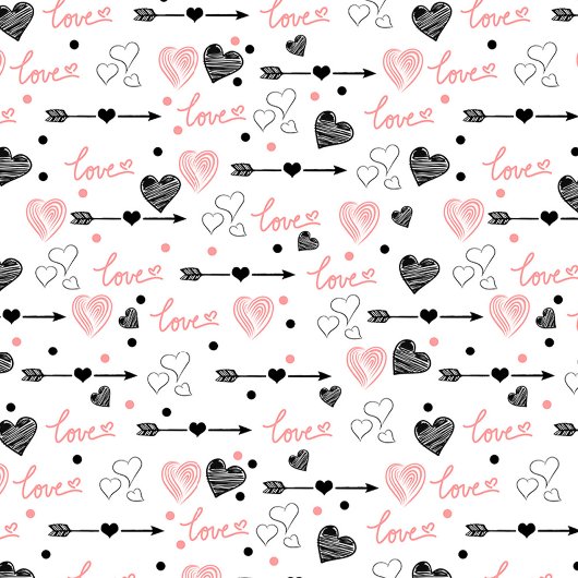 Romantic Love Gift Tablecloth Pink Black Hearts テーブルクロス