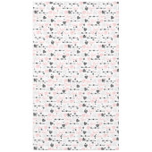 Romantic Love Gift Tablecloth Pink Black Hearts テーブルクロス (正面)
