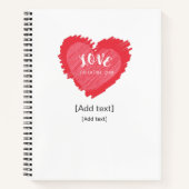 Romantic Love Heart Custom Name Journal - Gift for ノートブック (正面)