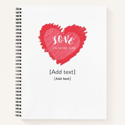 Romantic Love Heart Custom Name Journal - Gift for ノートブック (正面)