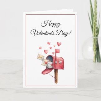Romantic love Letter Mailbox Happy Valentine's Day シーズンカード