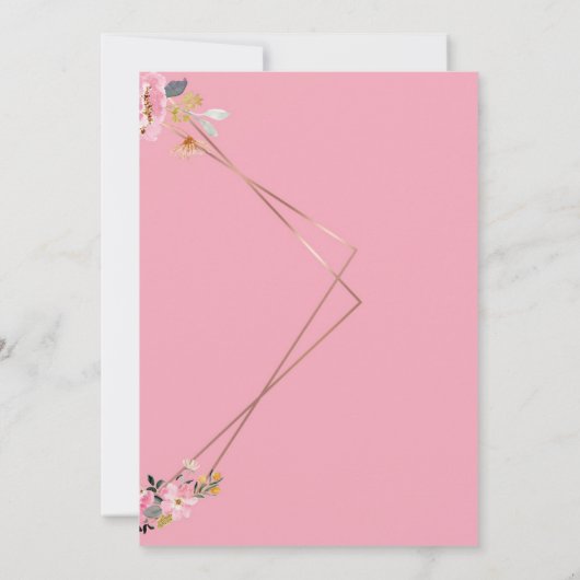 Romantic Love Magical Pink Wedding  招待状 (裏面)