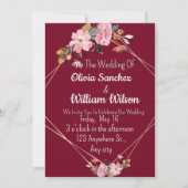 Romantic Love Magical Red Wedding  招待状 (正面)