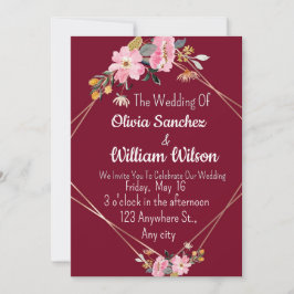 Romantic Love Magical Red Wedding  招待状