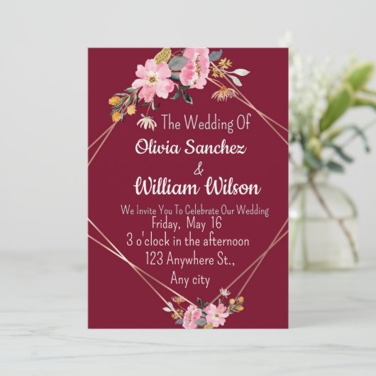 Romantic Love Magical Red Wedding  招待状 (スタンド正面)