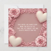 Romantic Love Quote Soulmates Pastel Roses Hearts  (正面)