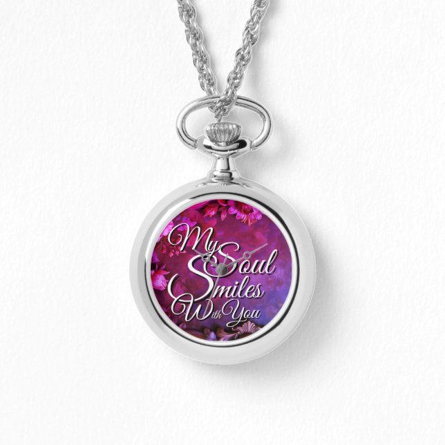 Romantic Love Quotes Silver Necklace Watches 腕時計 (正面)