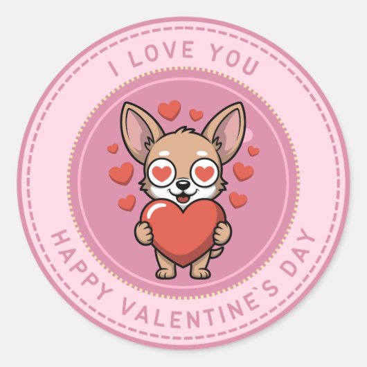 Romantic Love Sticker for Valentine’s Day ラウンドシール (正面)