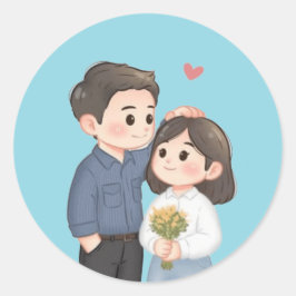 Romantic Love Stickers – Cute Couple Gift Labels ラウンドシール
