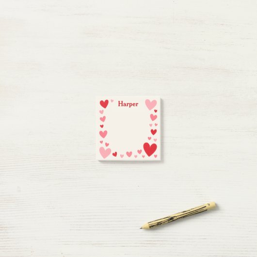 Romantic Love Sticky Notes with Personalized Name ポストイット (デスク上)