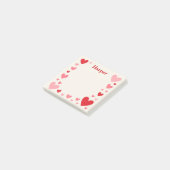 Romantic Love Sticky Notes with Personalized Name ポストイット (アングル)