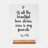 Romantic Love Story Calligraphy Wedding アクリルサイン (正面)